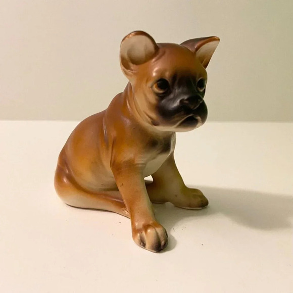 Vintage Porcelain Boxer Dog Figurine Japan 3 Inch  Tall Puppy Figure - Picture 13 of 14